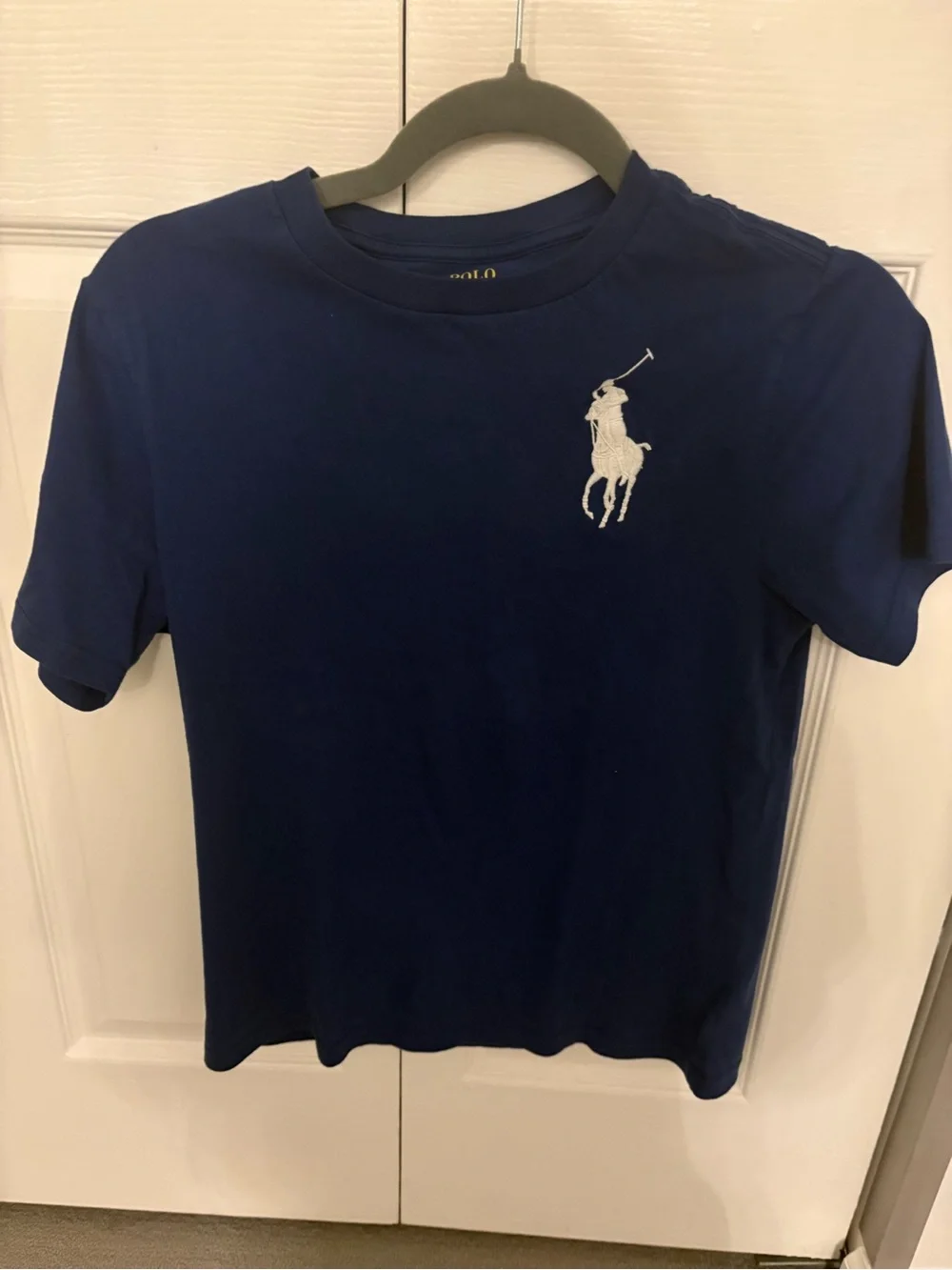 Ralph Lauren Navy Short-Sleeve Polo Logo Tee with White Accents